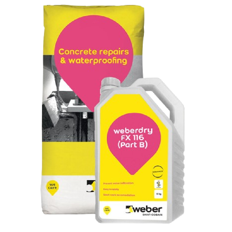 Weber weberdry 116 FX Flexible Cement Based Acrylic Waterproof Coating 18kg