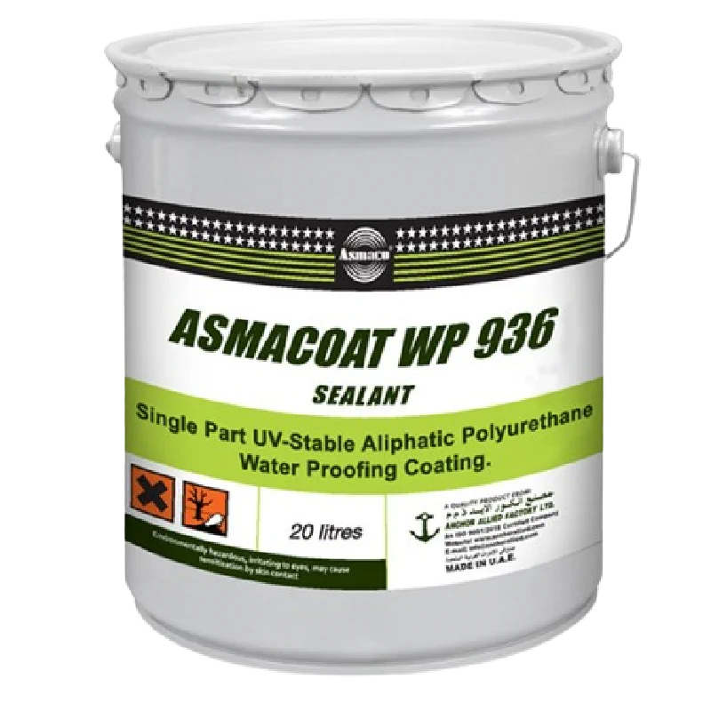 Asmaco Asmacoat WP 936 Single Part UV-Stable Alphatic Polyurothane Water Proofing Coating.